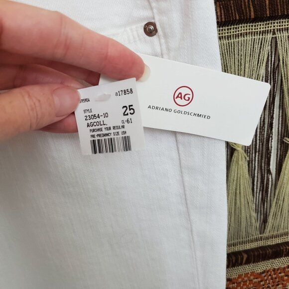 AG Adriano Goldschmied The Stilt Roll-Up Maternity capris, white - Picture 4 of 12